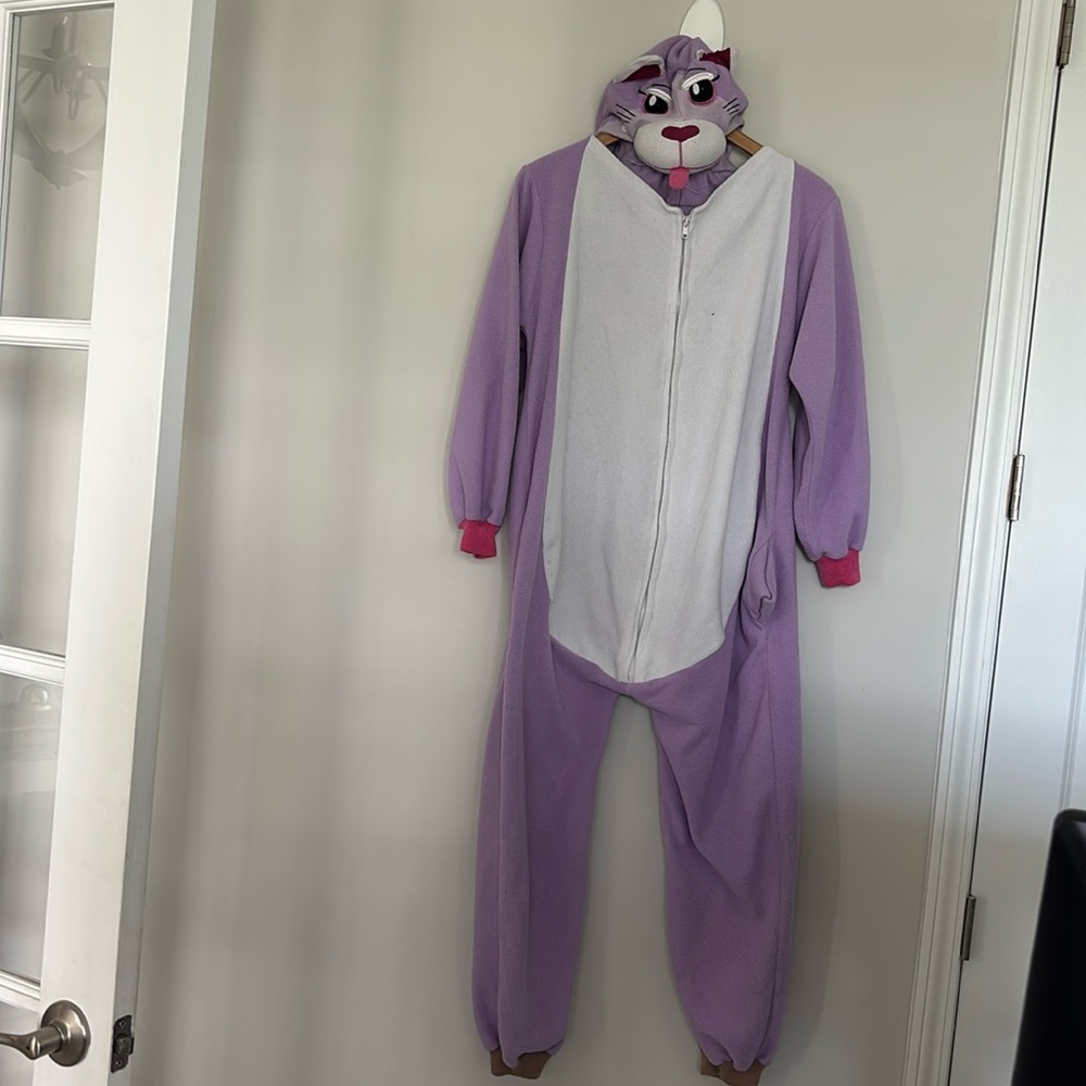 Purple Kitty Cat Onesie GUC